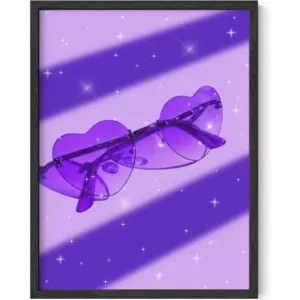 ALAYRA Sunglass Art Purple Aesthetic Room Decor - Wall Art & Cool Posters for Neon Pictures Wall Decor UNFRAMED 12"x16" 01