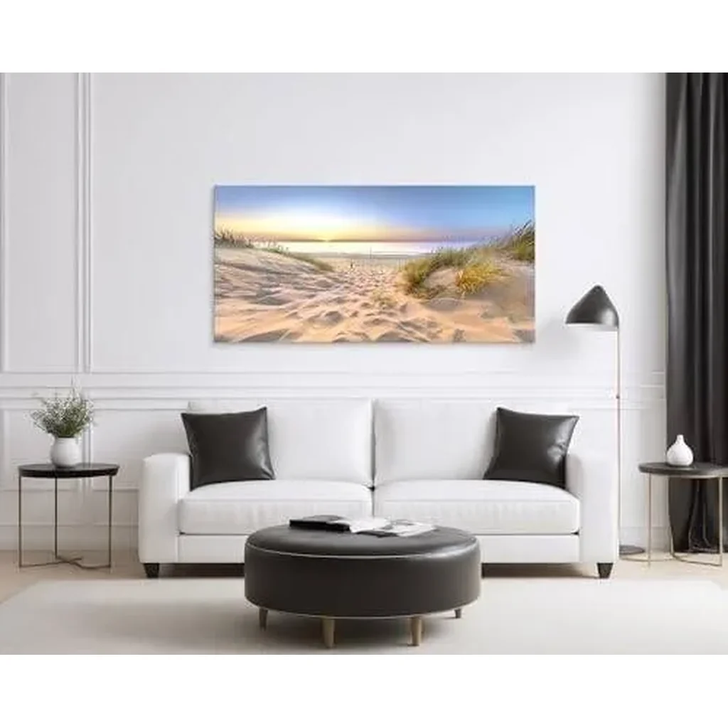 ALAYRA Sunset Ocean View Canvas Wall Art Picture 1 Panel Outdoor Dune Coast Scene Prints Painting For Bedroom Modern Office Wall Decor Artwork 01 - Image 3