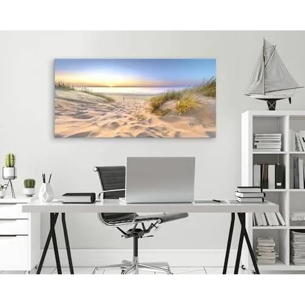 ALAYRA Sunset Ocean View Canvas Wall Art Picture 1 Panel Outdoor Dune Coast Scene Prints Painting For Bedroom Modern Office Wall Decor Artwork 01 - Image 5