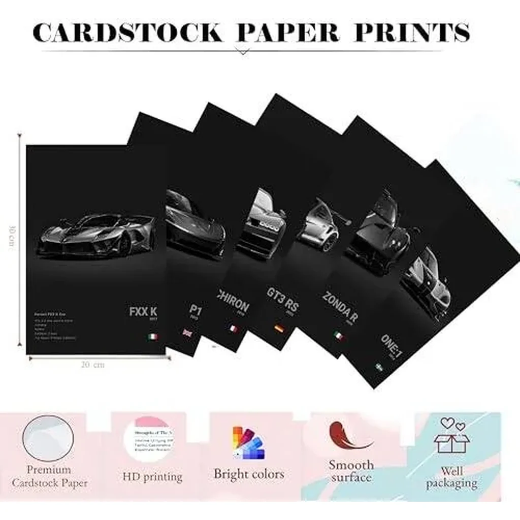 ALAYRA Super Car Poster Racing Car Wall Art For Home Decor Car Prints For Walls FXXK CHIRON P1 911GT3 RS ZONDA R ONE1 Cardstock Posters Set Of 6(Unframe 8x12inch) 01 - Image 6