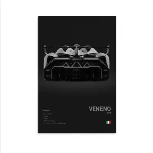 ALAYRA Supercar Poster - Muscle Car Wall Art Canvas Pictures - Room Decor Unframed 16x24 Inch (40x60cm) 01