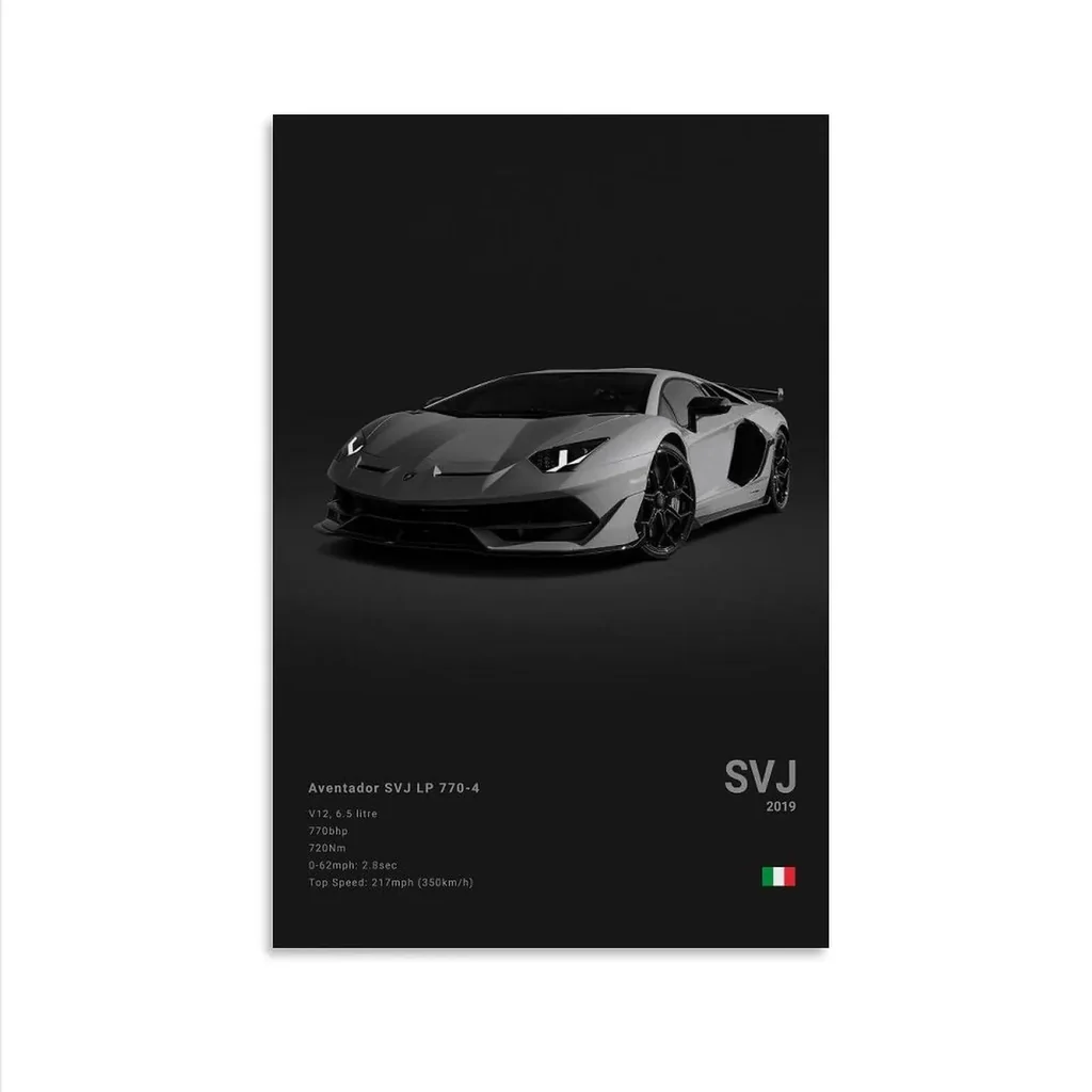 ALAYRA Supercar Poster - Muscle Car Wall Art Canvas Pictures for Room Decor - Unframed 12x18 Inch (30x45cm) 01