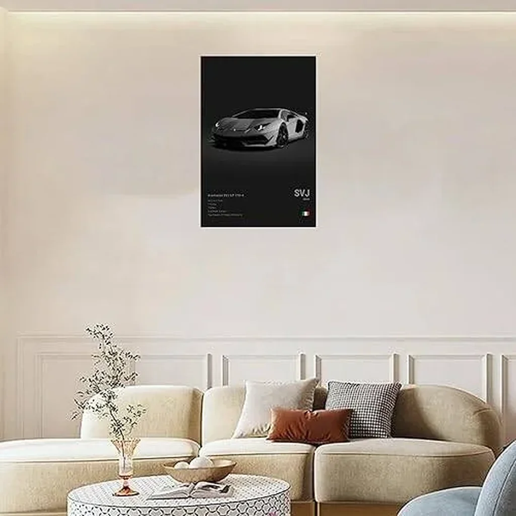 ALAYRA Supercar Poster - Muscle Car Wall Art Canvas Pictures for Room Decor - Unframed 12x18 Inch (30x45cm) 01 - Image 2