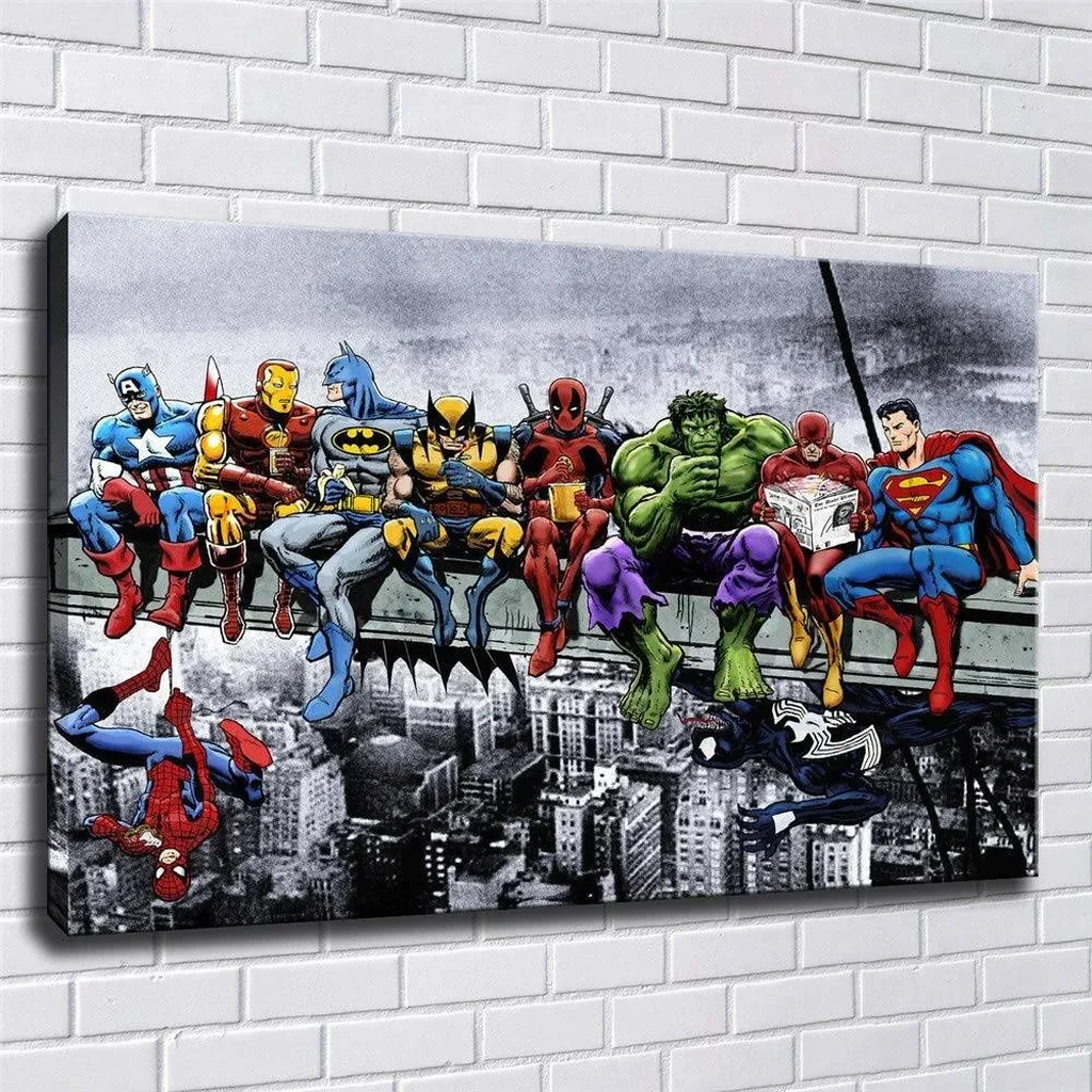 ALAYRA SUPERHEROES ON A BEAM, Wall Art Home Wall Decorations for Bedroom Living Room Oil Paintings Canvas Prints-332 (Unframed, 12x18inch) 01 - Image 5