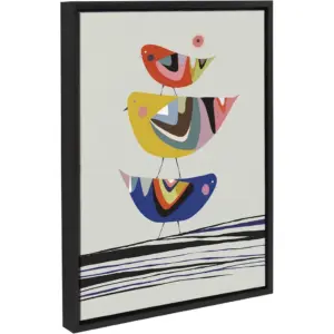 ALAYRA Sylvie The Family Tree Framed Canvas Wall Art by Rachel Lee of My Dream Wall, 18x24 Black, Colorful Animal Art for Wall 01
