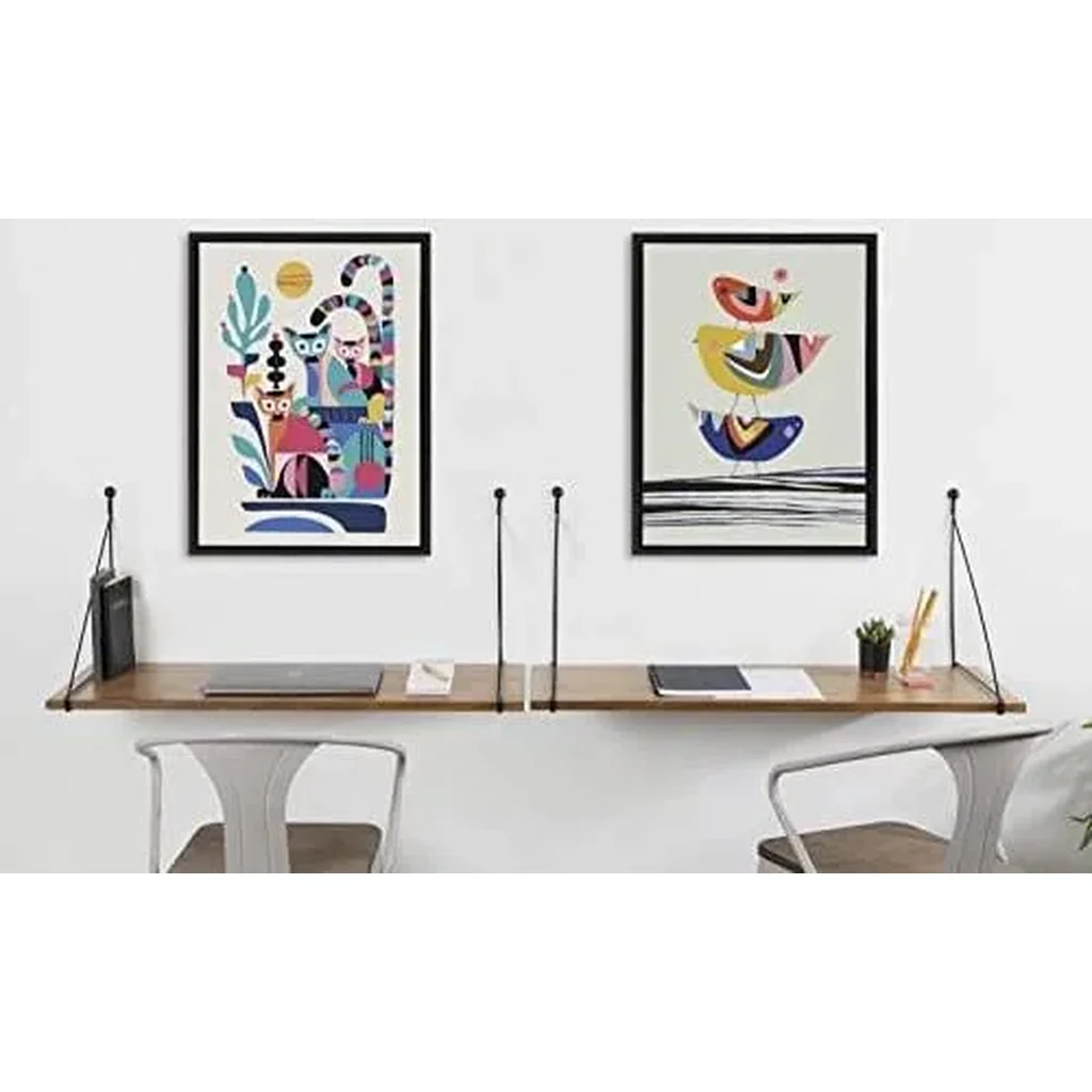 ALAYRA Sylvie The Family Tree Framed Canvas Wall Art by Rachel Lee of My Dream Wall, 18x24 Black, Colorful Animal Art for Wall 01 - Image 2
