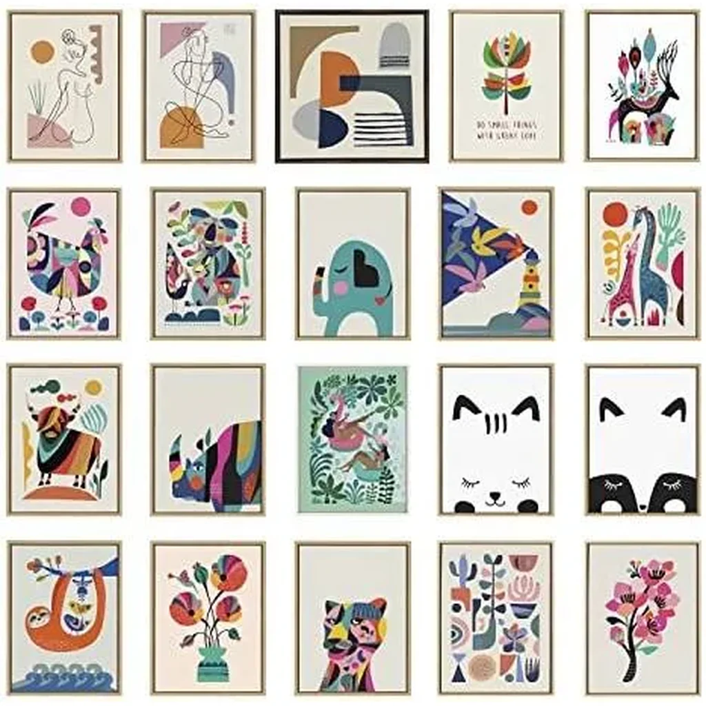ALAYRA Sylvie The Family Tree Framed Canvas Wall Art by Rachel Lee of My Dream Wall, 18x24 Black, Colorful Animal Art for Wall 01 - Image 4