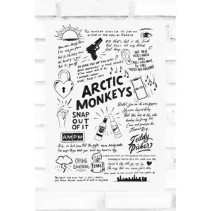 ALAYRA The Arctic Monkeys Doodle Lyric Poster - Arctic Monkeys Print Gifts - Arctic Monkeys Artwork Gift for Arctic Monkeys Lover Music Poster (A4 Unframed, Off White) 01