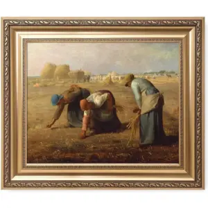 ALAYRA The Gleaners', Jean-Francois Millet Classic Art. Giclee Print on Canvas with Matching Golden-Relief Framed Wall Art. Total with Framed Size 26x22 01