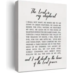 ALAYRA the Lord is My Shepherd Bible Verse Canvas Home Nursery Wall Art Decor Scripture Psalm 23 Painting 12x15 Poster Framed Ready to Hang Positive Gifts 01