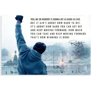 ALAYRA The Movie Rocky Balboa Motivational Boxing Inspirational Quotes Canvas Poster Bedroom Decor Sports Landscape Office Room Gift Unframe-style 12x18inch(30x45cm) 01