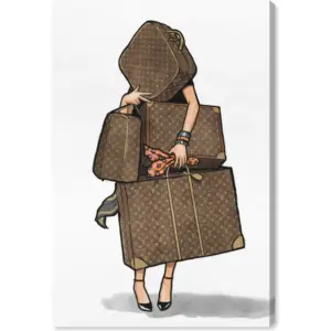 ALAYRA The Oliver Gal Artist Co. Fashion and Glam Wall Art Canvas Prints, Bags-Orange' Home Dcor, 10" x 15", Brown 01