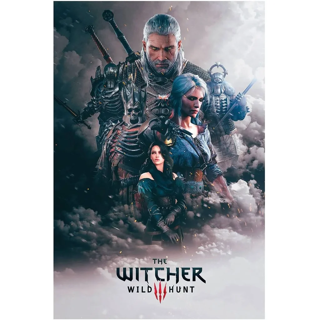 ALAYRA The Witcher 3 Wild Hunt Video Game Poster Family Decorative Painting Wall Art Canvas Posters Gifts 12x18 inch No Frame 01