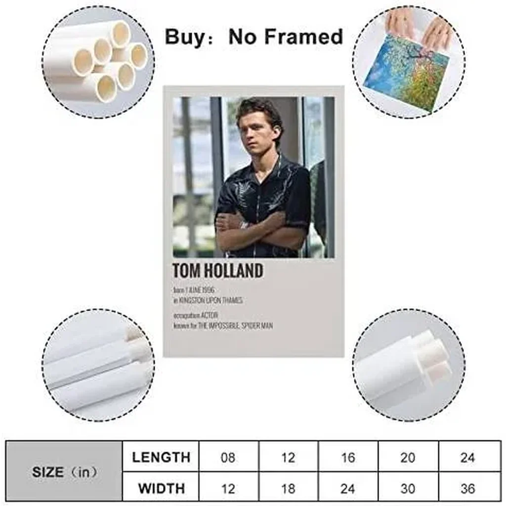 ALAYRA Tom Holland Posters & Prints on Canvas Wall Art Poster for Room Decor Unframe 12x18inch(30x45cm) 01 - Image 2