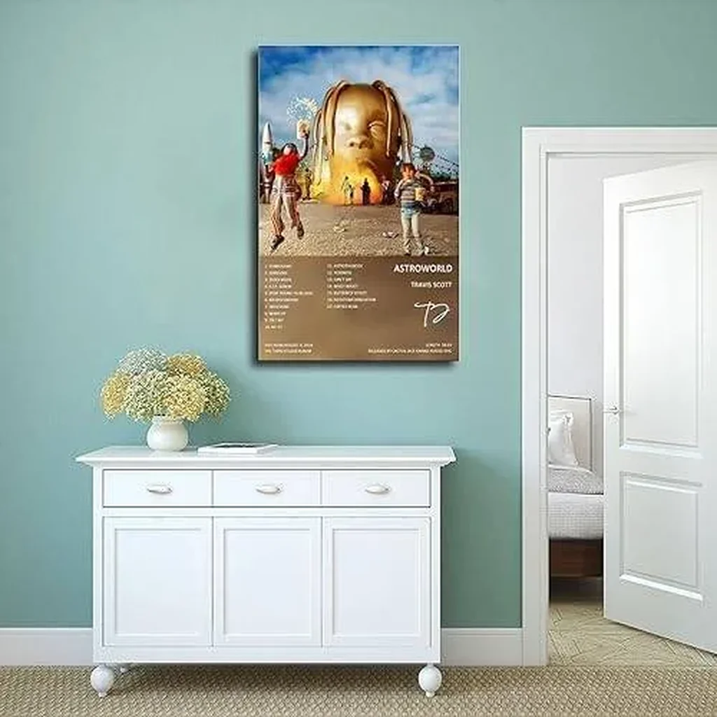 ALAYRA Travis Poster Scott Astroworld Album Cover Poster Canvas Poster Wall Art Decor Print Picture Paintings for Living Room Bedroom Decoration Unframe 12x18inch(30x45cm) 01 - Image 2