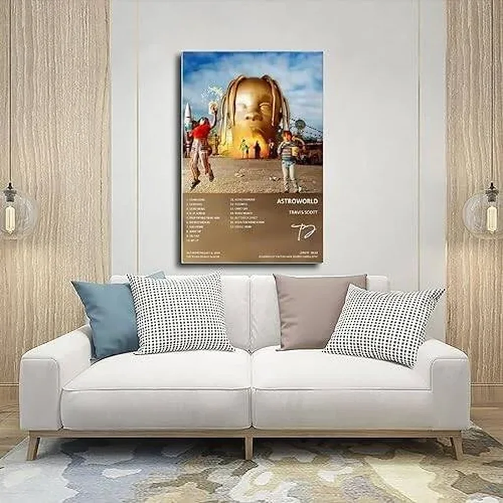 ALAYRA Travis Poster Scott Astroworld Album Cover Poster Canvas Poster Wall Art Decor Print Picture Paintings for Living Room Bedroom Decoration Unframe 12x18inch(30x45cm) 01 - Image 3
