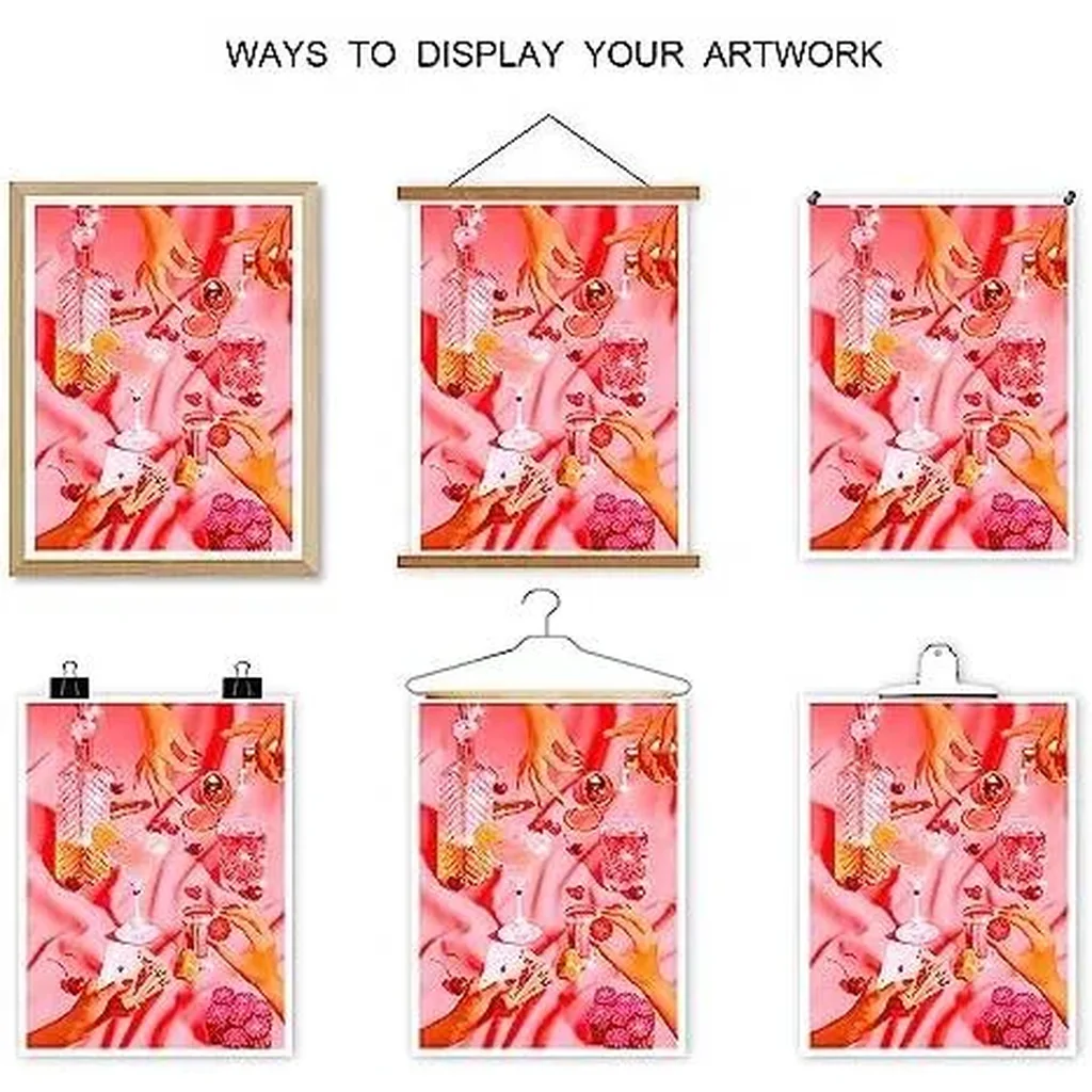ALAYRA Trendy Canvas Wall Art Prints Pink Wall Decor Posters Cocktail Funky Cute Funny Bathroom Wall Art For Bedroom Dormitory living Bathroom Room Bar 12x16inch Unframed 01 - Image 2