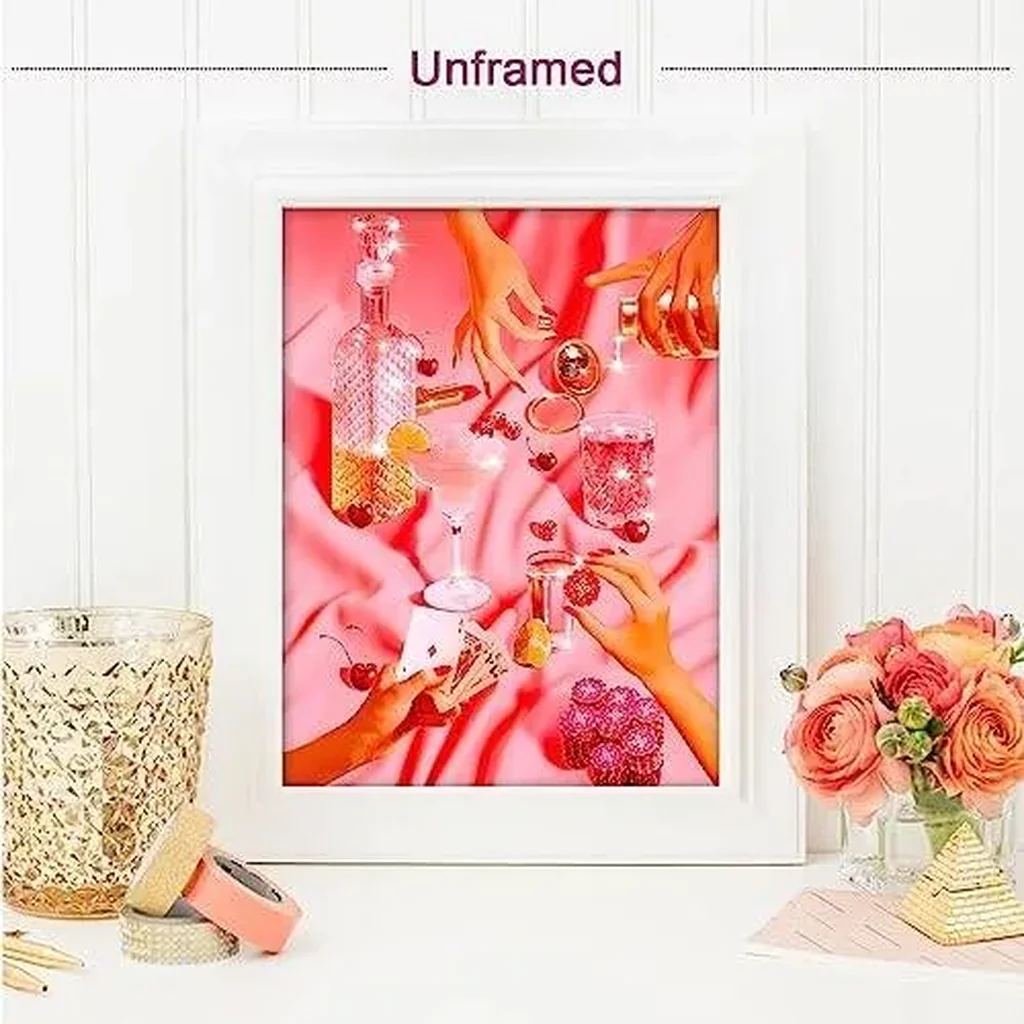ALAYRA Trendy Canvas Wall Art Prints Pink Wall Decor Posters Cocktail Funky Cute Funny Bathroom Wall Art For Bedroom Dormitory living Bathroom Room Bar 12x16inch Unframed 01 - Image 3