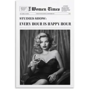 ALAYRA Trendy NewsPaper Wall Art Positive Affirming Quotes Poster Every Hour Is Happy Hour Canvas Prints Trendy Retro Art for Girl Dorm Living Room Bar Decor (05-Aesthetic, 16x24inch-Unframe) 01