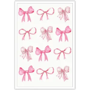 ALAYRA Trendy Pink Bow Posters Light Pink Bow Prints Painting Balletcore Girl Canvas Wall Art Funky Coquette Preppy Aesthetic Wall Decor For Bedroom Living Room 12x16in Unframed 01