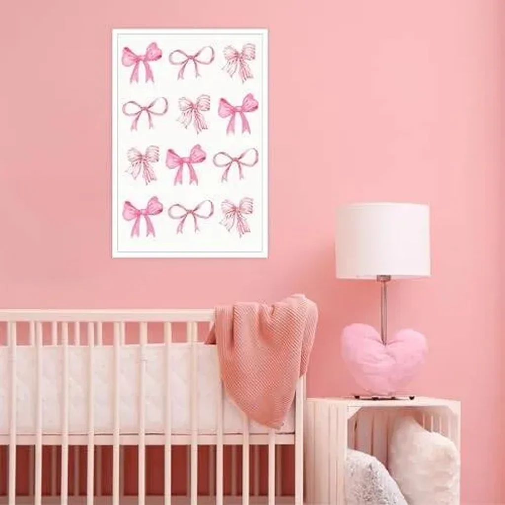 ALAYRA Trendy Pink Bow Posters Light Pink Bow Prints Painting Balletcore Girl Canvas Wall Art Funky Coquette Preppy Aesthetic Wall Decor For Bedroom Living Room 12x16in Unframed 01 - Image 5