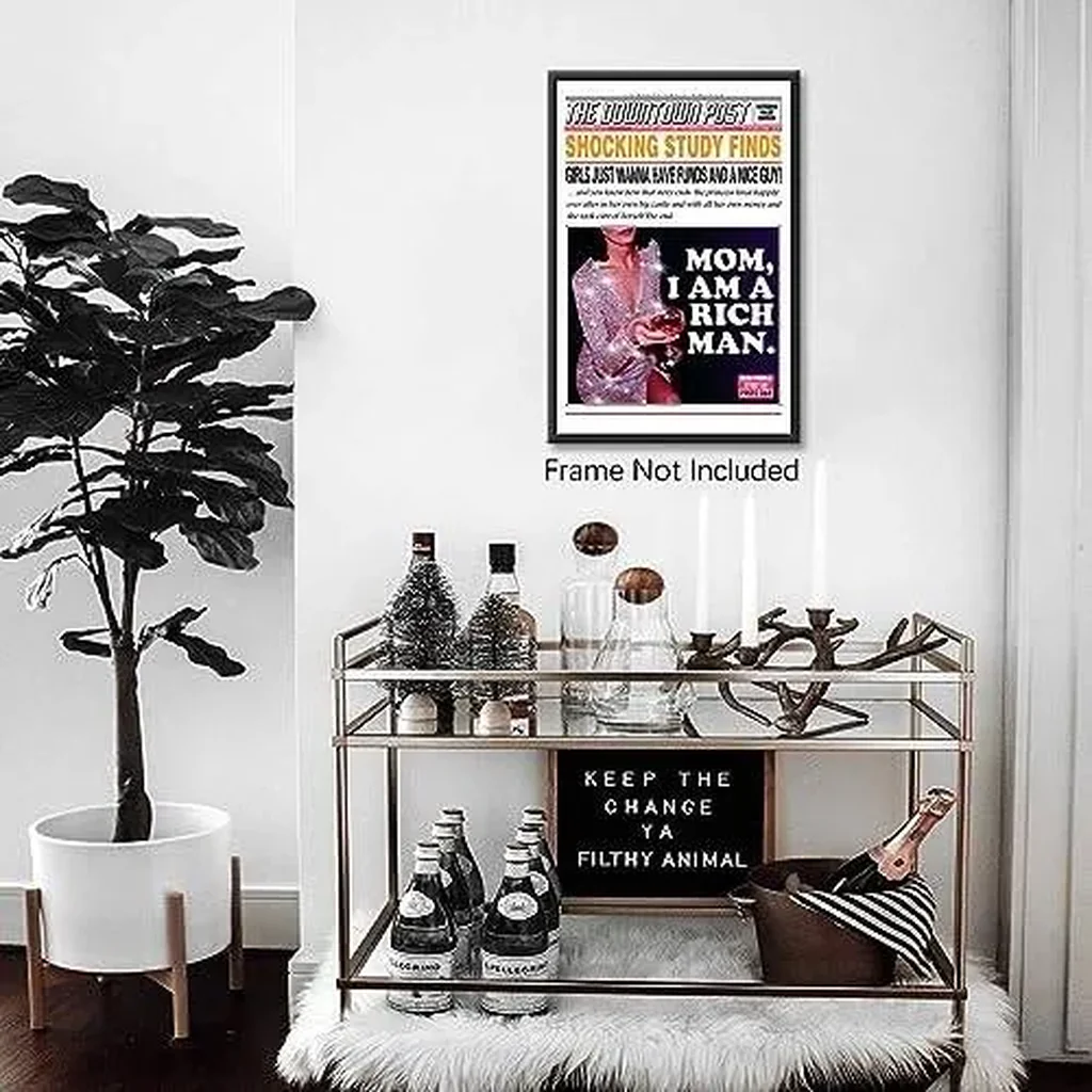 ALAYRA Trendy Wall Art Decor Poster Motivational Quotes Funky Preppy Decorations Bar Cart Prints Pink Posters for Room Aesthetic(12x16in Unframed) 01 - Image 3