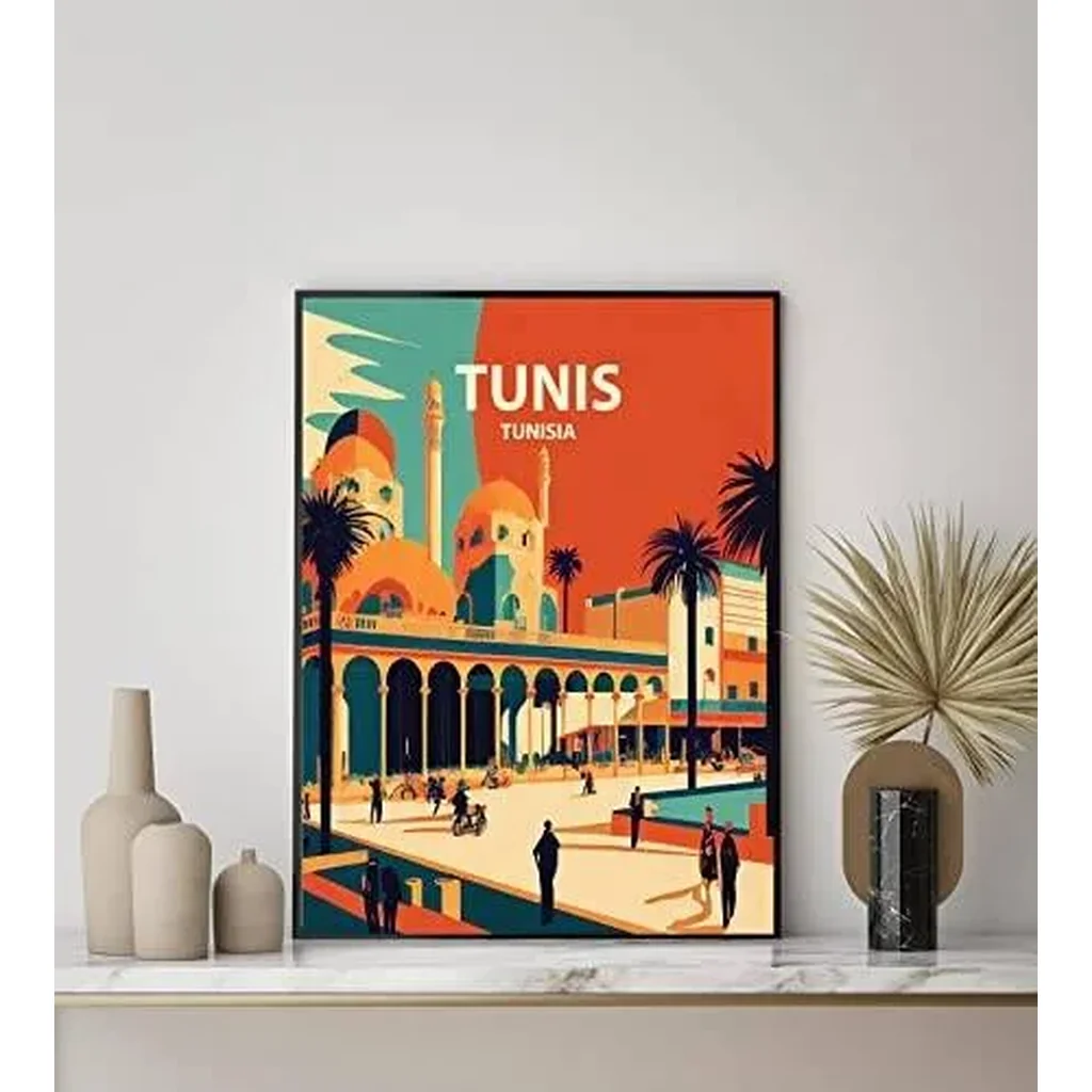 ALAYRA Tunis Art Print Poster, Tunisia Wall Art Painting Decor, Middel East Art Home Decor Artwork For Bedroom Living Room Bathroom Decor (Tunis, Tunisia, 11x14 inches (Unframed)) 01 - Image 2