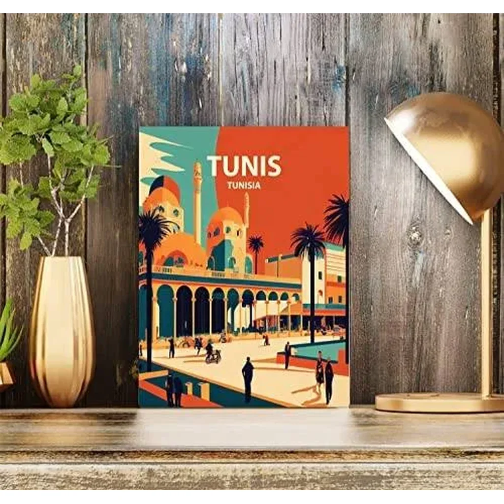 ALAYRA Tunis Art Print Poster, Tunisia Wall Art Painting Decor, Middel East Art Home Decor Artwork For Bedroom Living Room Bathroom Decor (Tunis, Tunisia, 11x14 inches (Unframed)) 01 - Image 3