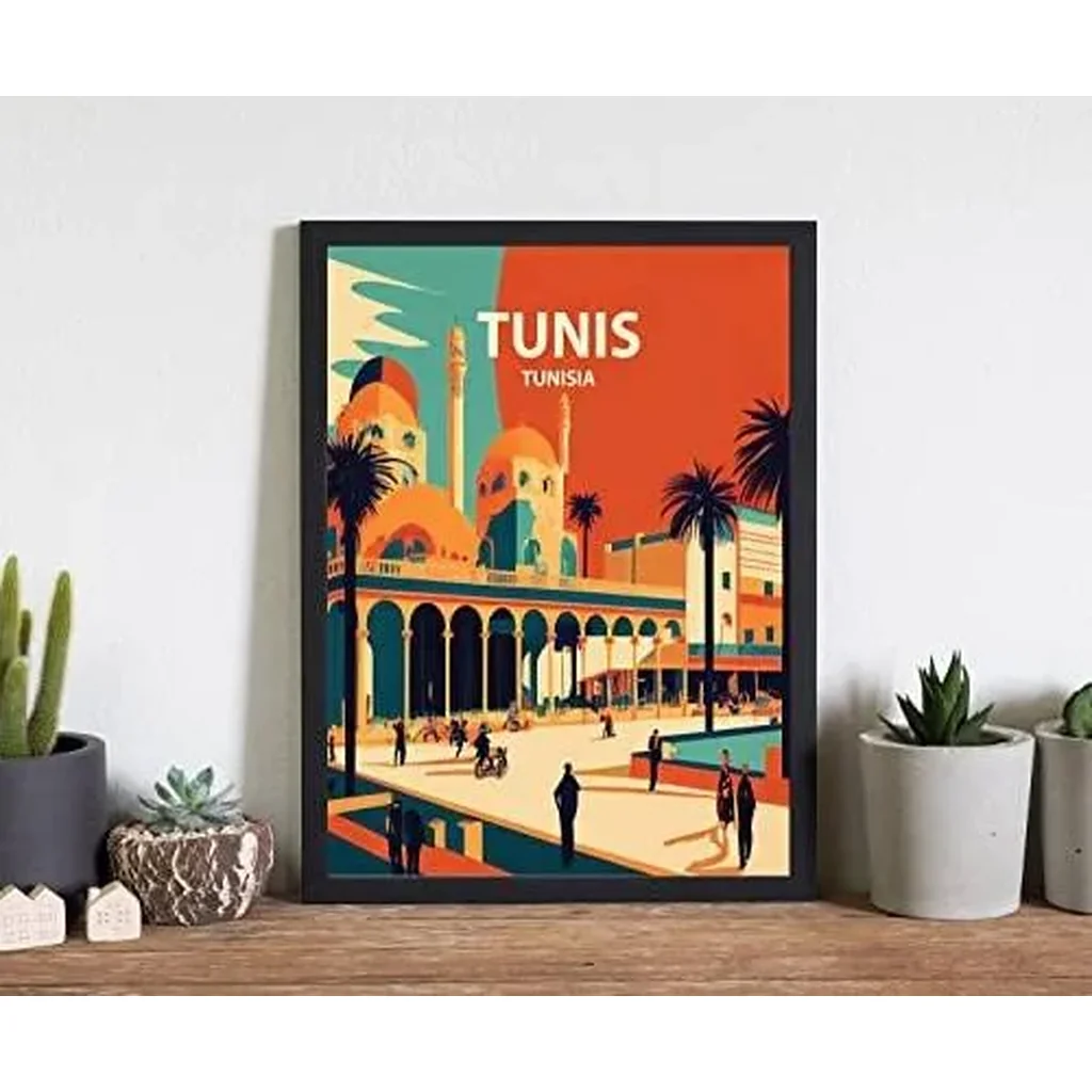 ALAYRA Tunis Art Print Poster, Tunisia Wall Art Painting Decor, Middel East Art Home Decor Artwork For Bedroom Living Room Bathroom Decor (Tunis, Tunisia, 11x14 inches (Unframed)) 01 - Image 4