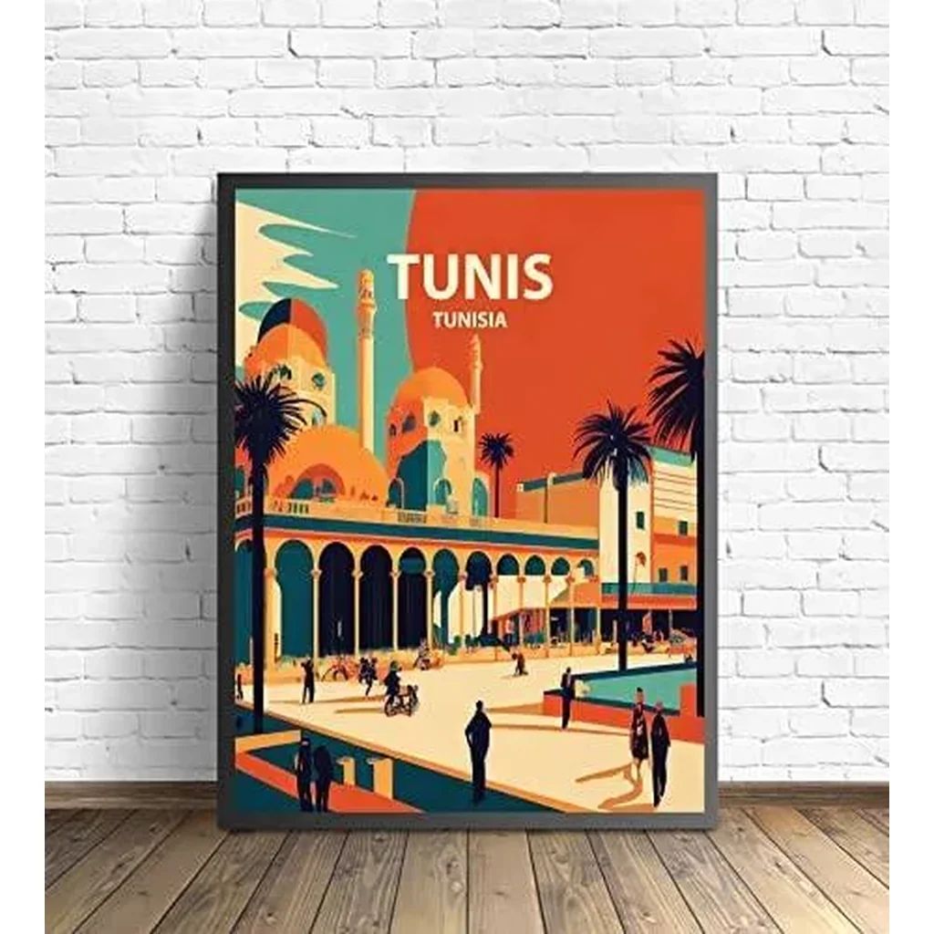 ALAYRA Tunis Art Print Poster, Tunisia Wall Art Painting Decor, Middel East Art Home Decor Artwork For Bedroom Living Room Bathroom Decor (Tunis, Tunisia, 11x14 inches (Unframed)) 01 - Image 5