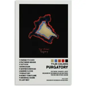 ALAYRA Tyler Poster Childers Purgatory Album Cover Poster Wall Art Prints Painting Posters Party Home Room Decor for Bedroom Bathroom 12x18inch(30x45cm) Unframe-Tyler Poster Childers Purgatory 01