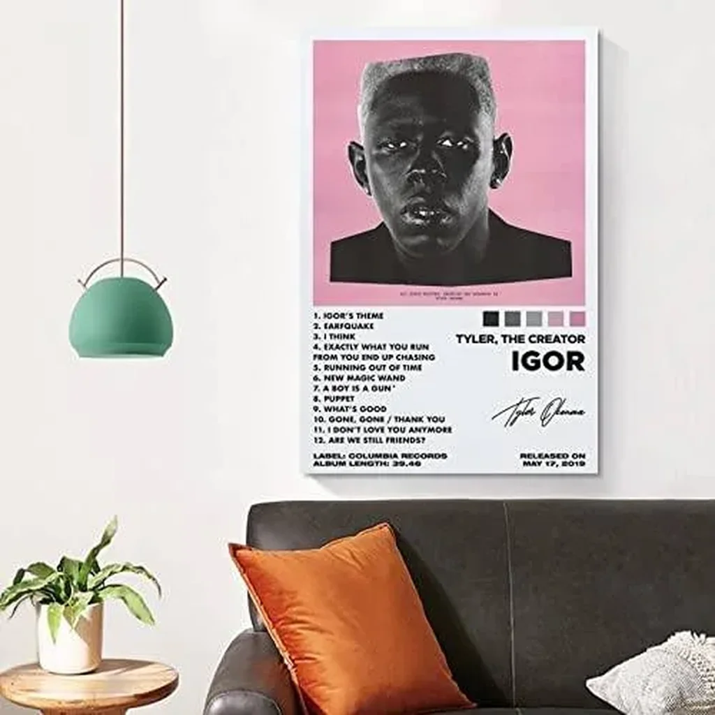 ALAYRA Tyler Signed Poster Igor Album Cover Poster Wall Art Prints Painting Posters Party Home Room Decor for Bedroom Bathroom 12x18inch(30x45cm) Unframe-Tyler Signed Poster Igor-1 01 - Image 3