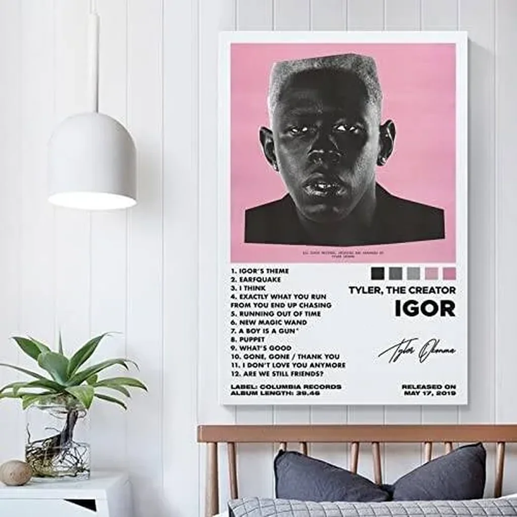 ALAYRA Tyler Signed Poster Igor Album Cover Poster Wall Art Prints Painting Posters Party Home Room Decor for Bedroom Bathroom 12x18inch(30x45cm) Unframe-Tyler Signed Poster Igor-1 01 - Image 4
