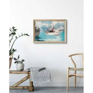 ALAYRA Unframed Canvas Wall Art Prints, 16x24 Inch, Ocean Fishing Boats Posters & Prints for Wall Decor, Large Hanging Wall Art for Bedroom, Living Room, Bathroom, Kithchen 01