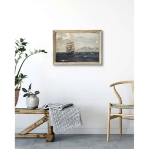 ALAYRA Unframed Canvas Wall Art Prints, Vintage Ocean Artwork Posters Painting, Blue Wall Decor for Living Room, Bathroom, Bedroom, 15.75x23.62in(40x60cm) 01