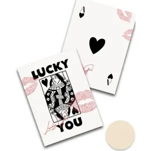 ALAYRA Unframed Trendy Ace of Hearts Wall Art, 16x20in Canvas Ace of Hearts Queen of Hearts Wall Art, Lucky You Trendy Retro Wall Art, Girly Print, Black Ace of Spades Playing Card Poster 2Pack 01