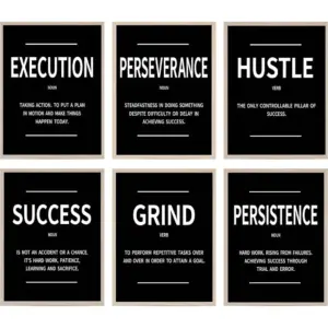 ALAYRA Uplifting Encouragement Posters Positive Inspirational Quotes Canvas Wall Art Prints Set of 6 for Bulletin Board, Wall Decor, Classroom Decor, Office Decor 8 x 10 Inch Unframed 01