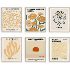 ALAYRA Van Gogh Wall Art Prints, Flower Market Wall Art, Matisse Posters for Room Aesthetic Unframed, 8x10in, Set of 6 01
