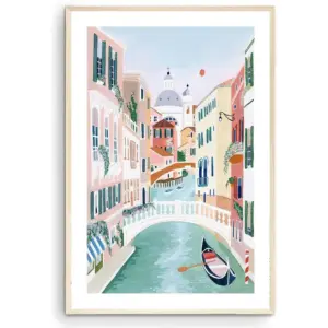 ALAYRA Venice Art Print, Venezia Italy Art Print, Venice Painting, Travel Gift, Travel Poster, Engagement, Wedding, Anniversary, Housewarming Gift (Unframed) (9x11) 01