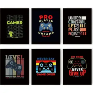 ALAYRA Video Game Art Print Colorful Gaming Themed Room Wall Decor Canvas Wall Art Poster Perfect for Kids Boy Bedroom Decor Inspirational Motivational Quotes Sayings Pictures (11"x14" UNFRAMED) 01