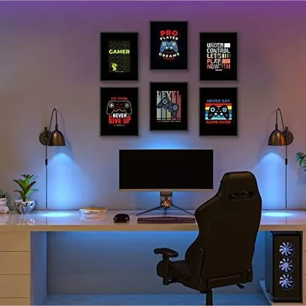 ALAYRA Video Game Art Print Colorful Gaming Themed Room Wall Decor Canvas Wall Art Poster Perfect for Kids Boy Bedroom Decor Inspirational Motivational Quotes Sayings Pictures (11"x14" UNFRAMED) 01 - Image 4