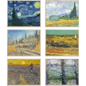 ALAYRA Vincent van Gogh Master Painter Wall Art Decor Classical Canvas Prints Wall Art Exhibition Famous Artist Decor Room Aesthetic Gallery Wall Decor (E Style, 8"x10" UNFRAMED) 01