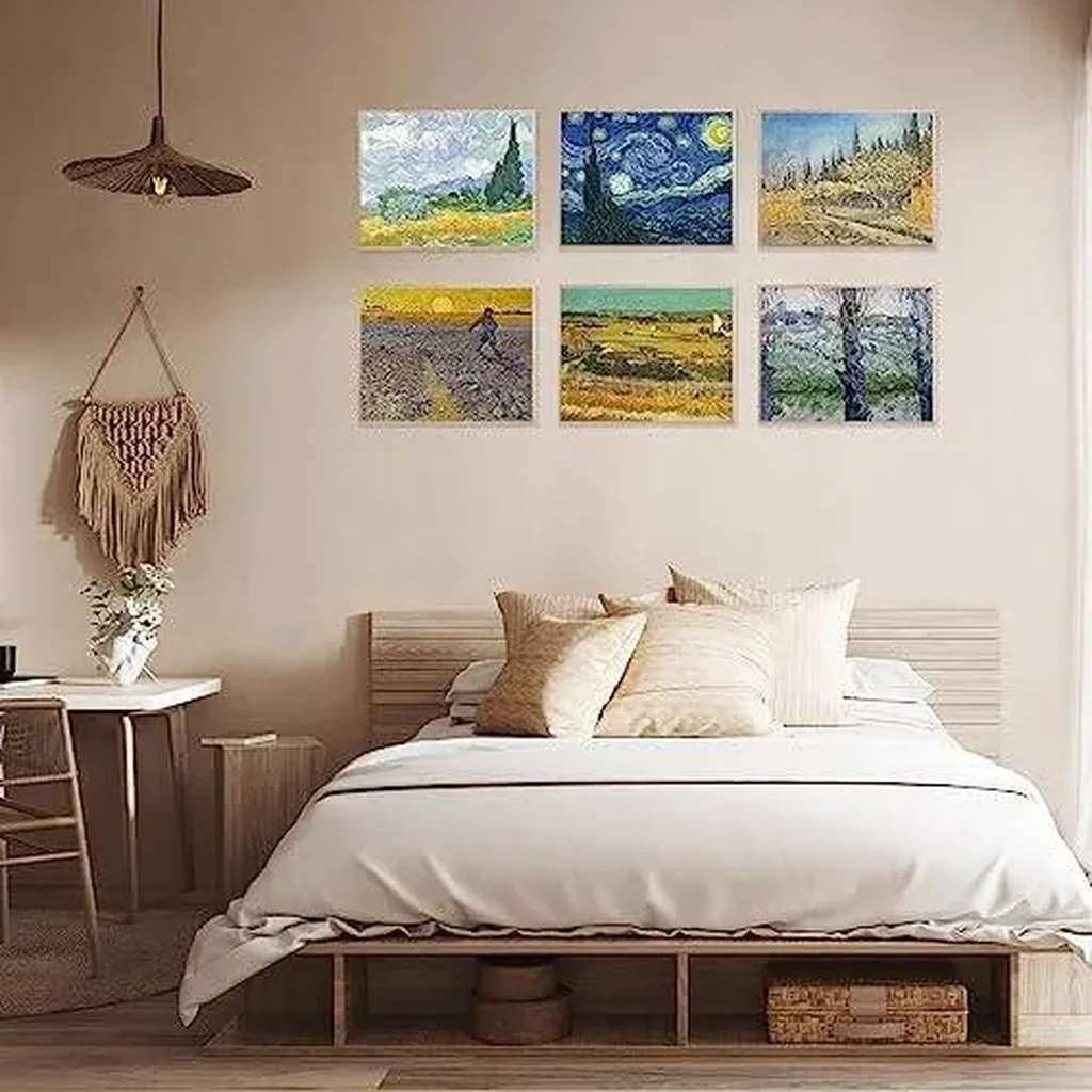 ALAYRA Vincent van Gogh Master Painter Wall Art Decor Classical Canvas Prints Wall Art Exhibition Famous Artist Decor Room Aesthetic Gallery Wall Decor (E Style, 8"x10" UNFRAMED) 01 - Image 2