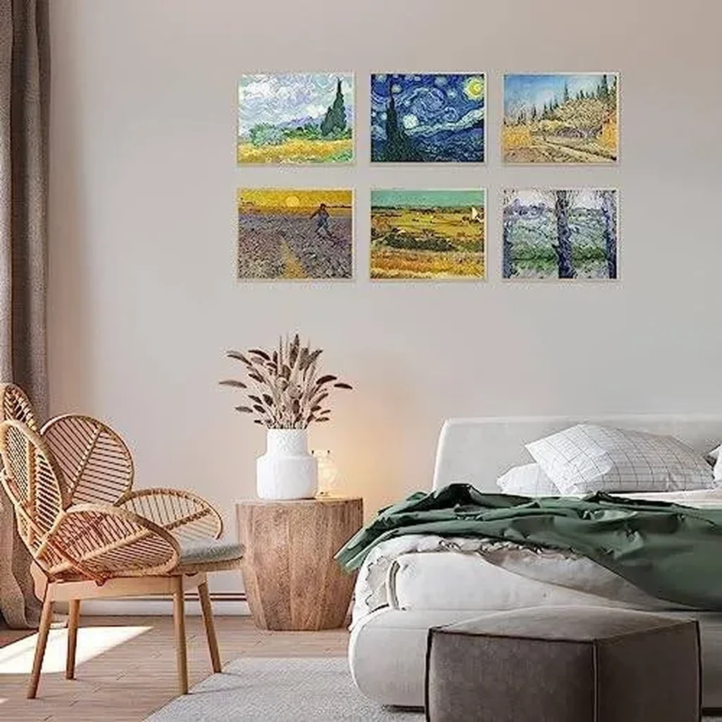 ALAYRA Vincent van Gogh Master Painter Wall Art Decor Classical Canvas Prints Wall Art Exhibition Famous Artist Decor Room Aesthetic Gallery Wall Decor (E Style, 8"x10" UNFRAMED) 01 - Image 4