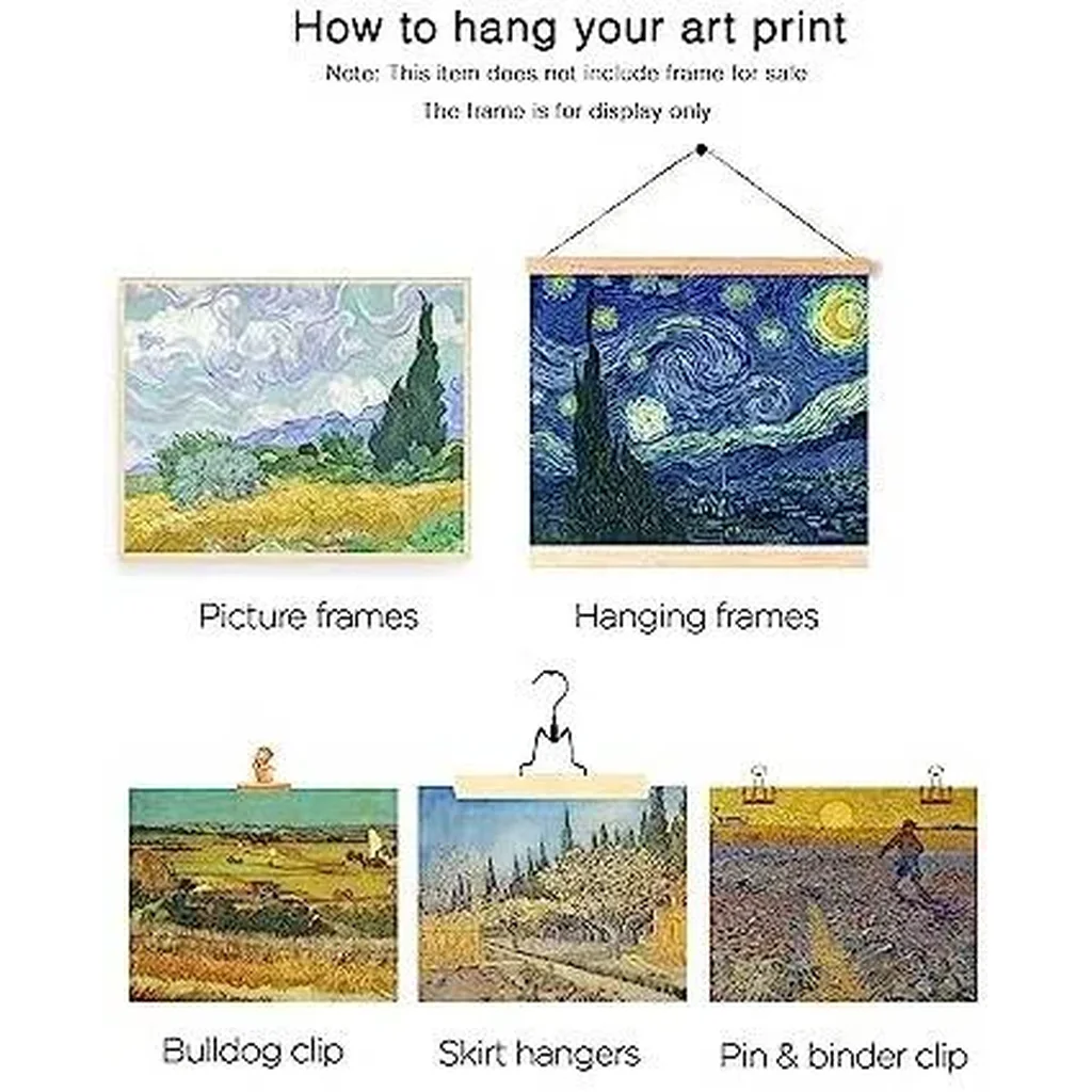 ALAYRA Vincent van Gogh Master Painter Wall Art Decor Classical Canvas Prints Wall Art Exhibition Famous Artist Decor Room Aesthetic Gallery Wall Decor (E Style, 8"x10" UNFRAMED) 01 - Image 6