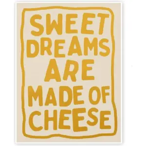 ALAYRA Vintage Canvas Wall Art Posters Minimalist Art Prints Trendy Retro Kitchen Aesthetics Pictures Quotes Sweet Dreams Are Made Of Cheese Bedroom Decor 12x16in Unframed 01