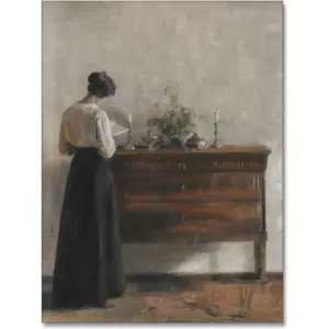 ALAYRA Vintage Danish Canvas Wall Art Famous Artwork Woman Reading Portrait Dark Academia Aesthetic Print 19th Century Antique Poster Retro Gallery Home Decor 24x36in Unframed 01