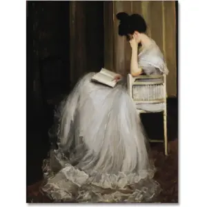ALAYRA Vintage French Canvas Wall Art Famous Artwork Woman Reading Portrait Dark Academia Aesthetic Print 19th Century Antique Poster Retro Gallery Home Decor16x24in Unframed 01