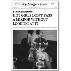 ALAYRA Vintage Funky Hot Girl Posters The New York Ti Newspaper Canvas Wall Art Trendy Black White Prints Room Aesthetic Modern Preppy Wall Decor for Dorm Apartment Bedroom (B, 12x18inch Unframe) 01