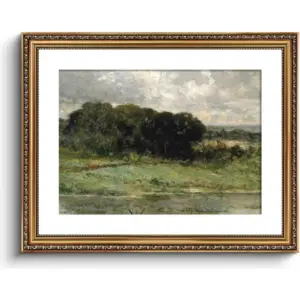 ALAYRA Vintage Gold Framed Large Wall Art, Swale Land Scenery Retro Paintings, Canvas Prints Artwork with Antique Frame, Victorian Wall Picture Decor for Room Gallery Living Room 16x20 inch 01